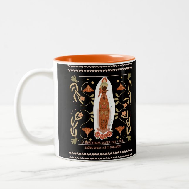 Tasse 2 Couleurs Spring Gardening Rose Folk Art (Gauche)