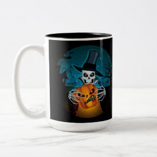 Tasse 2 Couleurs Squelette de chapeau éffrayant