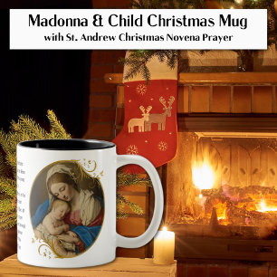 Tasse 2 Couleurs St. Andrew Noël Novena Vierge Marie Jésus