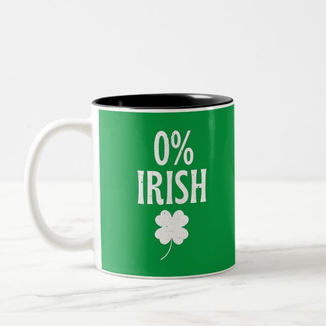Tasse 2 Couleurs St Patrick's Day 0% irlandais (Gauche)