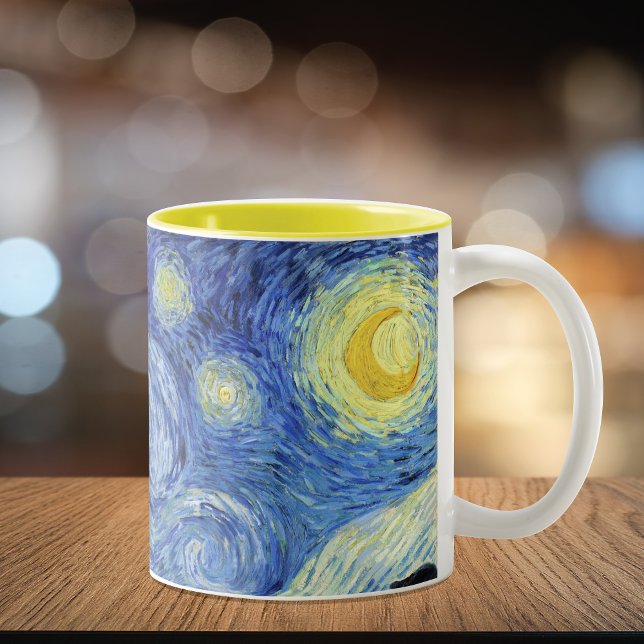Tasse 2 Couleurs Starry Night Crescent Moon Van Gogh (Créateur téléchargé)