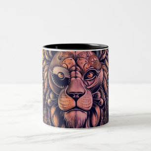 Tasse 2 Couleurs Steampunk Couleur Gradient Lion Rustique
