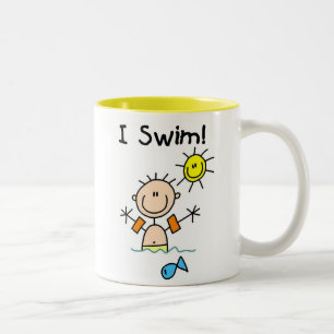 Tasse 2 Couleurs Stick Figure Boy I Swim