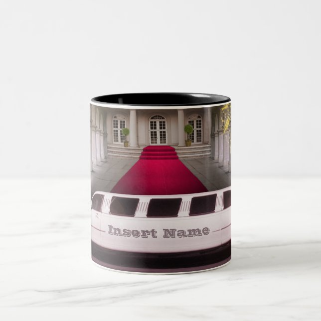 Tasse 2 Couleurs Stretch Limo avec votre nom (Centre)