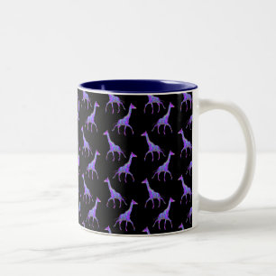 Tasse 2 Couleurs Style hippie étincelant Giraffe violette