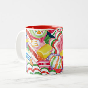 Tasse 2 Couleurs Sucrerie démodée de Noël