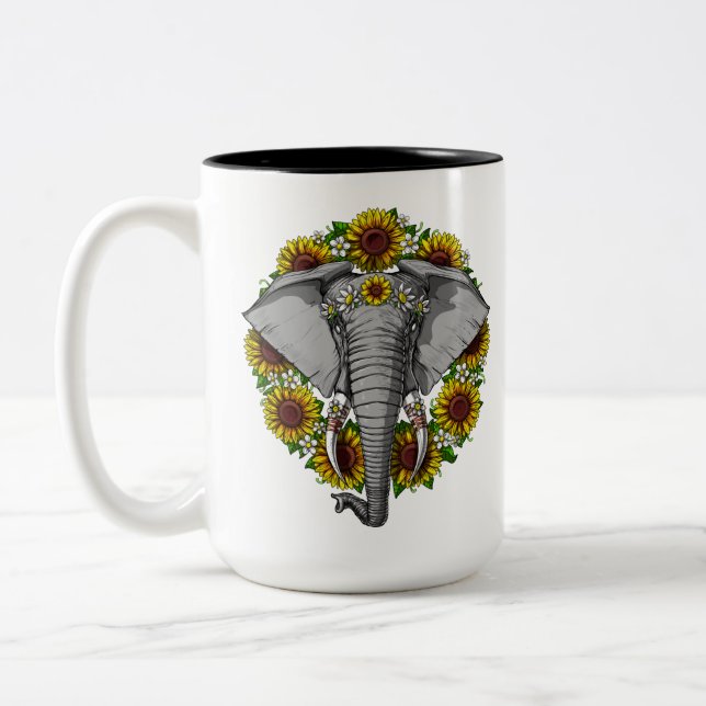 Tasse 2 Couleurs Sunflower éléphant (Gauche)