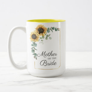Tasse 2 Couleurs Sunflower Eucalyptus Mère géométrique de la mariée