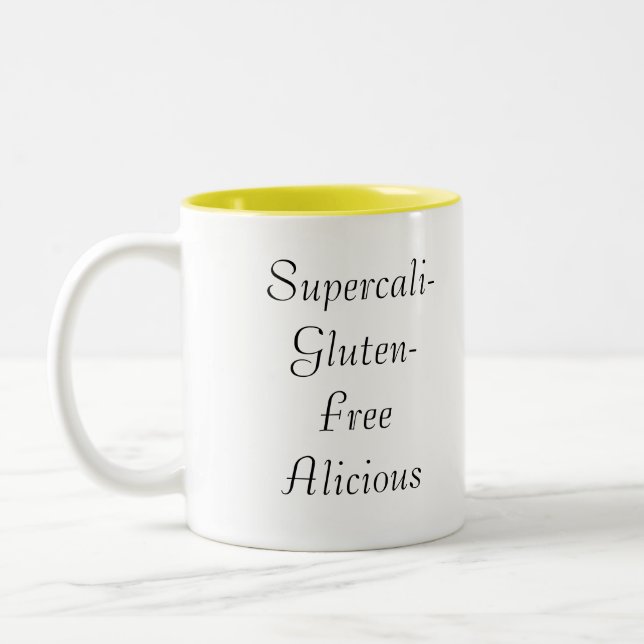 Tasse 2 Couleurs Supercali-Gluten-Libre-alicious (Gauche)