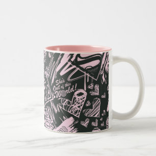 Tasse 2 Couleurs Supergirl Pink and Black Scribbles