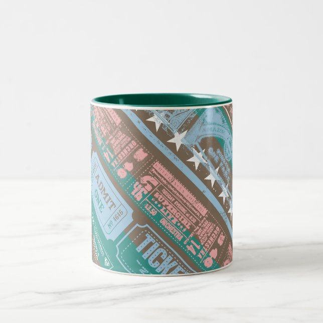 Tasse 2 Couleurs Supergirl Ticket Motif bleu (Centre)