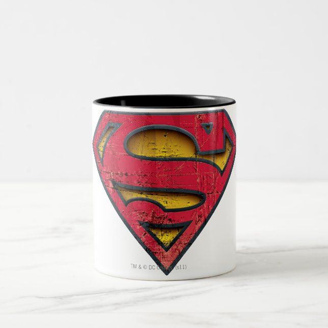 Tasse 2 Couleurs Superman S-Shield | Logo en détresse (Centre)