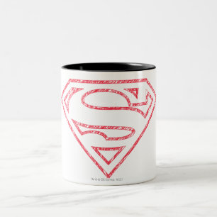 Tasse 2 Couleurs Superman S-Shield   Logo en ligne rouge
