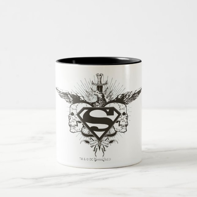 Tasse 2 Couleurs Superman Stylisé | Logo des crânes (Centre)