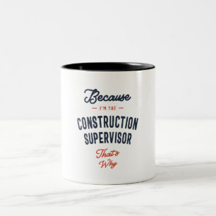 Tasse 2 Couleurs Superviseur de la construction Emploi Co. à deux t