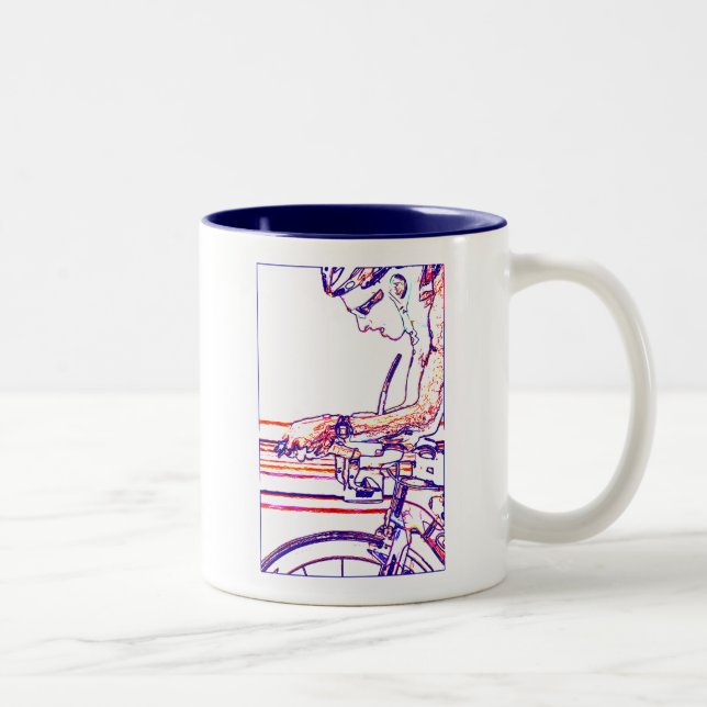 Tasse 2 Couleurs Sur la ligne d'Aérien-Barres (Droit)