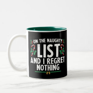 Tasse 2 Couleurs Sur la liste vilain et je ne regrette rien Xmas