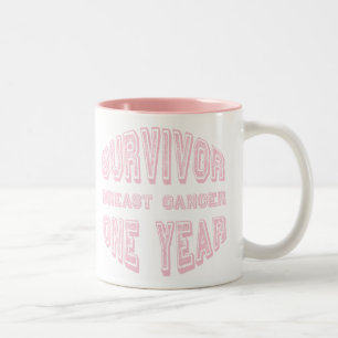 Tasse 2 Couleurs Survivant de cancer du sein un an