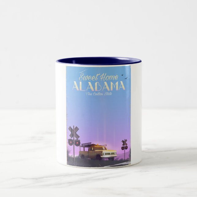 Tasse 2 Couleurs "Sweet home" Alabama poster voyage (Centre)