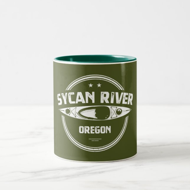 Tasse 2 Couleurs Sycan River Oregon Kayak (Centre)