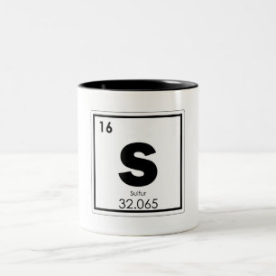Tasse 2 Couleurs Symbole chimique de l'élément de soufre formule ch