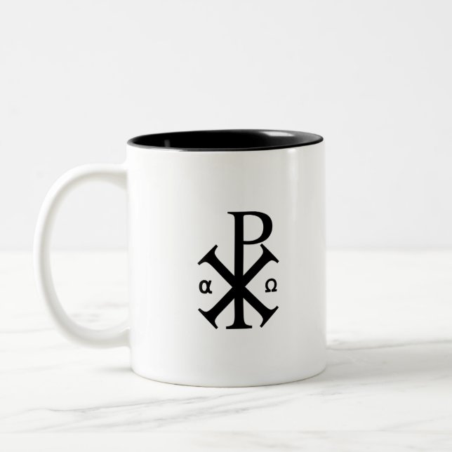 Tasse 2 Couleurs Symbole chrétien de Chi Rho (Gauche)