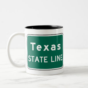 Tasse 2 Couleurs SYMBOLE DE LA ROUTE DU Texas State Line