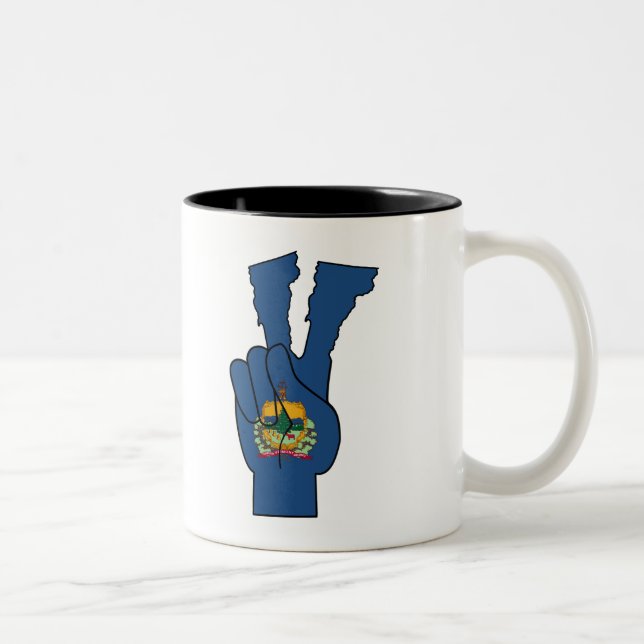 Tasse 2 Couleurs SYMBOLE Drapeau du Vermont (Droit)