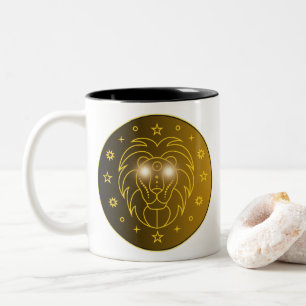 Tasse 2 Couleurs Symbole du zodiaque Lion Symbole céleste minimal