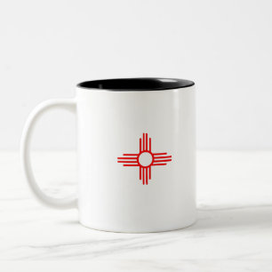 Tasse 2 Couleurs Symbole Sun du drapeau du Nouveau-Mexique Zia