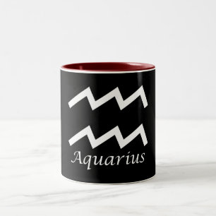 Tasse 2 Couleurs Symbole zodiaque "Aquarius"