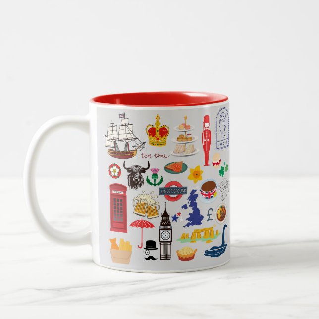 Tasse 2 Couleurs Symboles britanniques (Gauche)