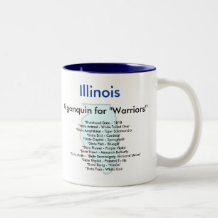 Tasse 2 Couleurs Symboles et carte de l'Illinois