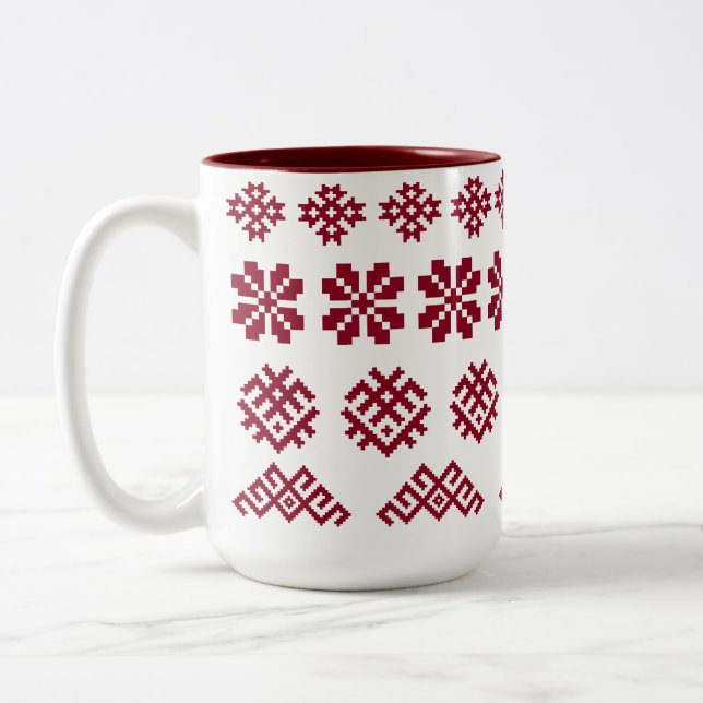 Tasse 2 Couleurs Symboles lettons anciens Sun Moon Star Jumis (Gauche)