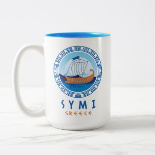 Tasse 2 Couleurs Symi, Grèce Design de navires grecs
