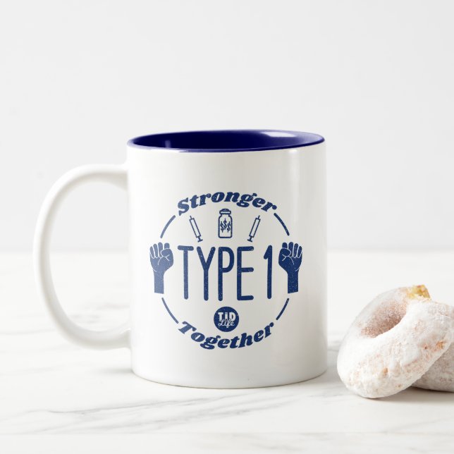 Tasse 2 Couleurs T1 Plus fort ensemble (Avec donut)