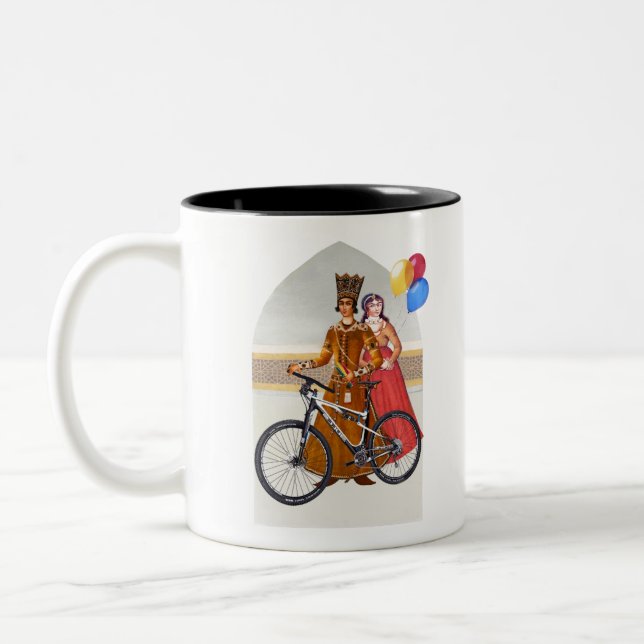 Tasse 2 Couleurs T-shirt persan (dessin persan) (Gauche)