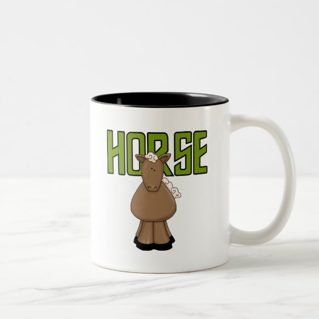 Tasse 2 Couleurs T-shirts et cadeaux de cheval (Droit)
