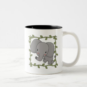 Tasse 2 Couleurs T-shirts et cadeaux d'éléphant de bébé