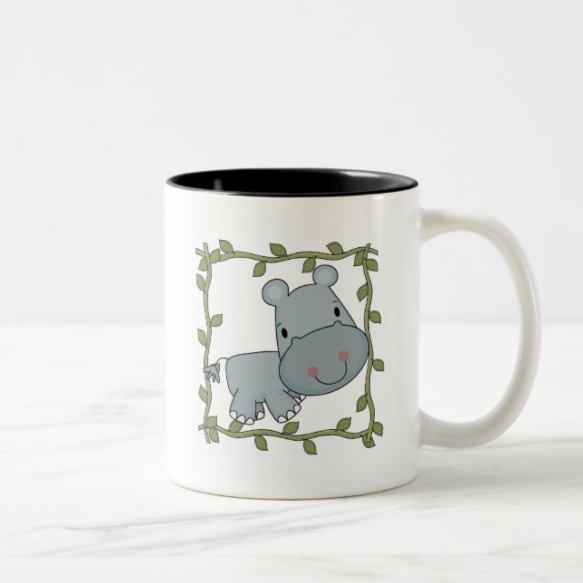 Tasse 2 Couleurs T-shirts et cadeaux d'hippopotame de bébé (Droit)