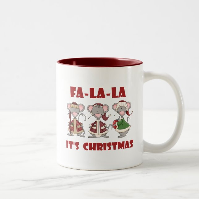 Tasse 2 Couleurs T-shirts et cadeaux Fa La Christmas (Droit)