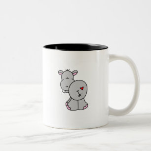 Tasse 2 Couleurs T-shirts et cadeaux heureux d'hippopotame