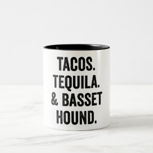 Tasse 2 Couleurs Tacos Tequila et Basset Hound Funny