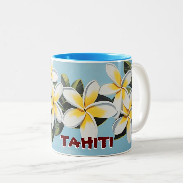 Tasse 2 Couleurs Tahiti Plumeria (Devant droit)