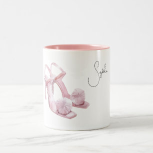 Tasse 2 Couleurs Talons Hauts Puffs Roses