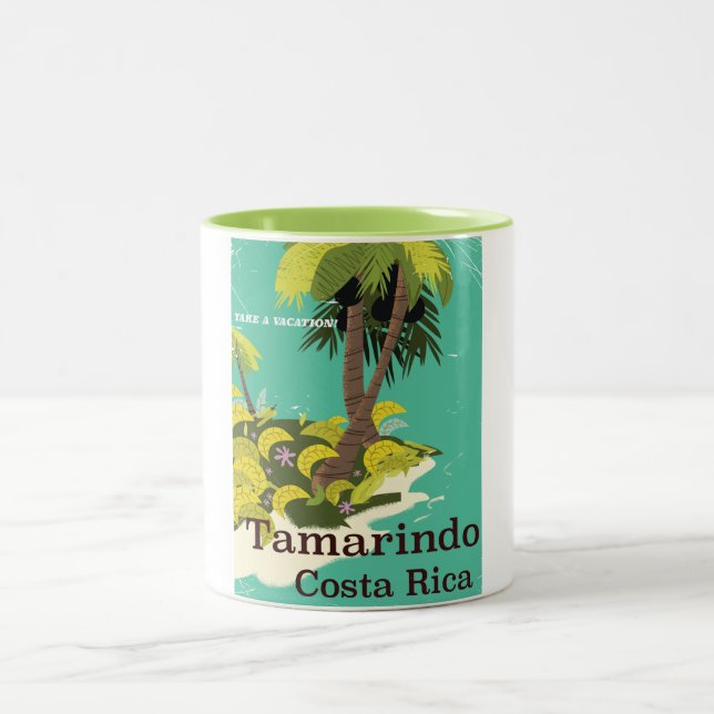 Tasse 2 Couleurs Tamarindo Costa Rica affiche de voyage (Centre)