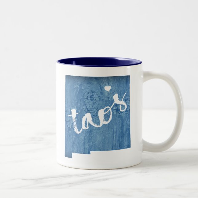 Tasse 2 Couleurs Taos Nouveau Mexique Grain de bois (Droit)