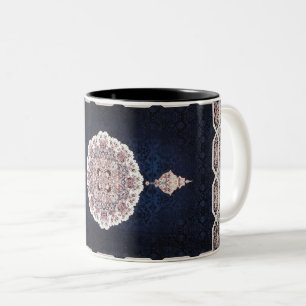 Tasse 2 Couleurs Tapis persan turc antique bleu