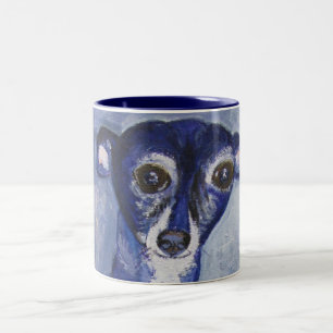 Tasse 2 Couleurs Tasse, art de chien de lévrier italien