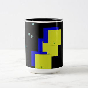 Tasse 2 Couleurs tasse/mug à design carré noir
